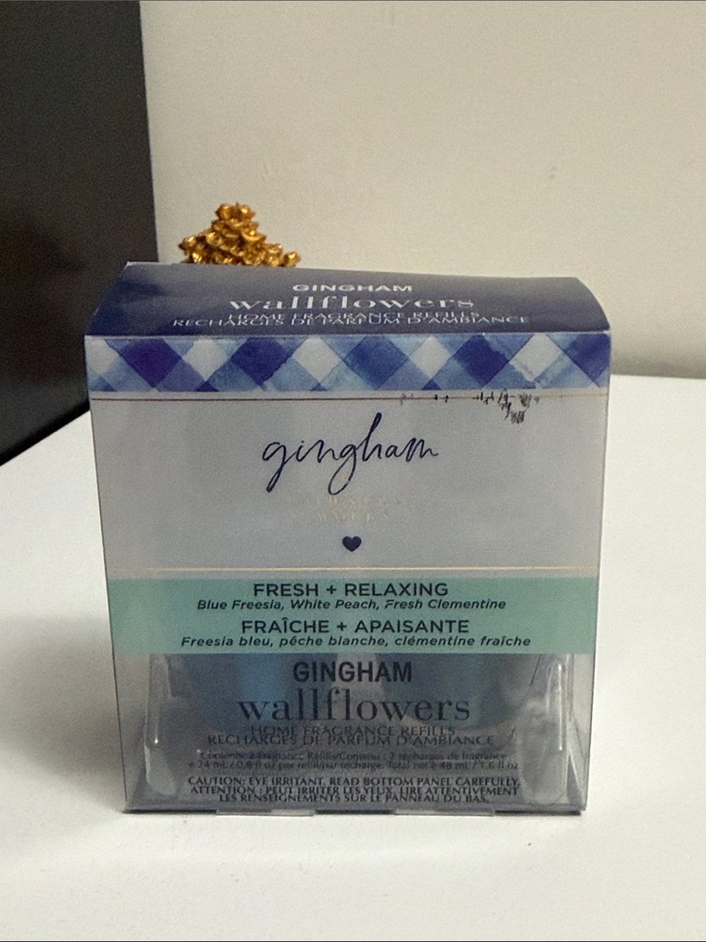 Wallflowers Gingham Home Fragrance Refill - Fresh + Relaxing (Blue/White)